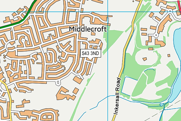 S43 3ND map - OS VectorMap District (Ordnance Survey)