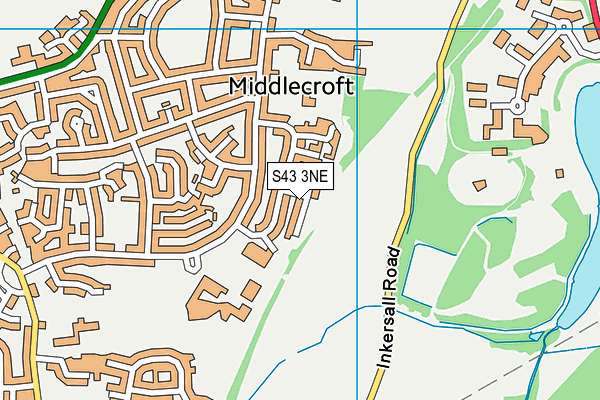 S43 3NE map - OS VectorMap District (Ordnance Survey)