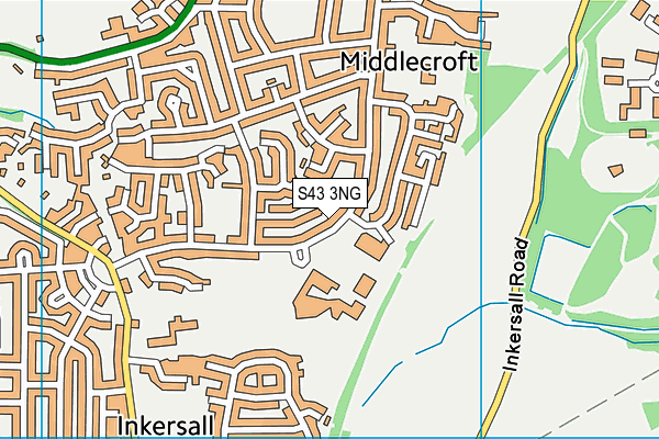 S43 3NG map - OS VectorMap District (Ordnance Survey)