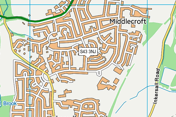 S43 3NJ map - OS VectorMap District (Ordnance Survey)