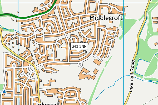 S43 3NN map - OS VectorMap District (Ordnance Survey)