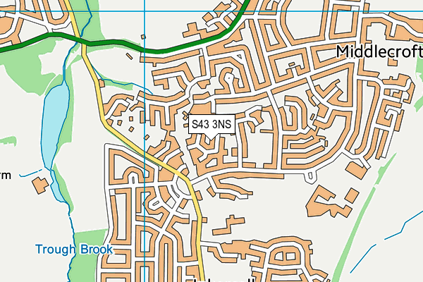 S43 3NS map - OS VectorMap District (Ordnance Survey)