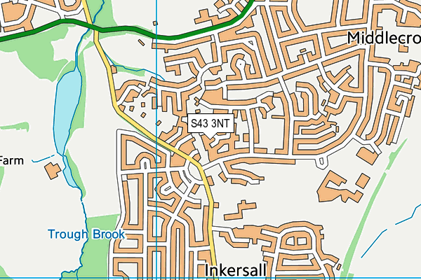 S43 3NT map - OS VectorMap District (Ordnance Survey)