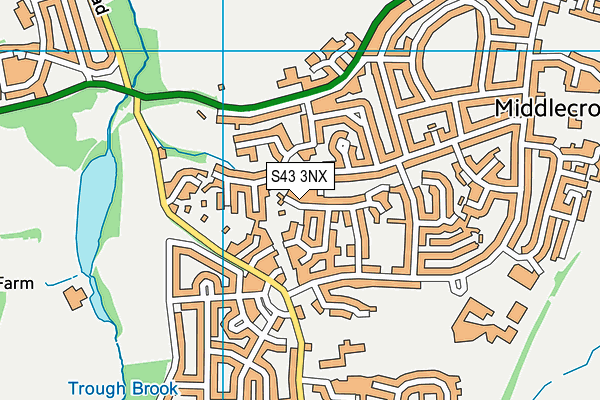 S43 3NX map - OS VectorMap District (Ordnance Survey)