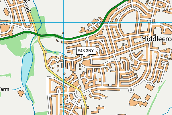 S43 3NY map - OS VectorMap District (Ordnance Survey)