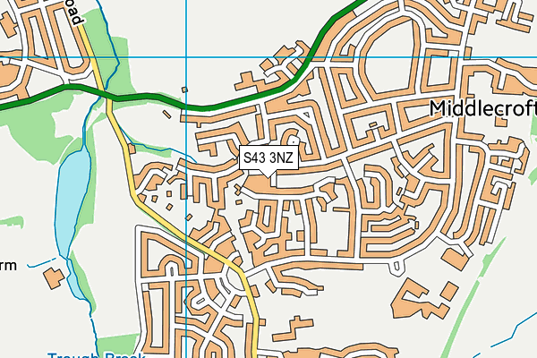 S43 3NZ map - OS VectorMap District (Ordnance Survey)