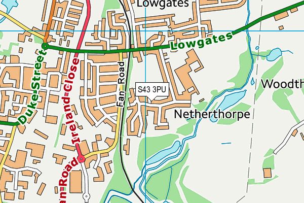 Netherthorpe School map (S43 3PU) - OS VectorMap District (Ordnance Survey)