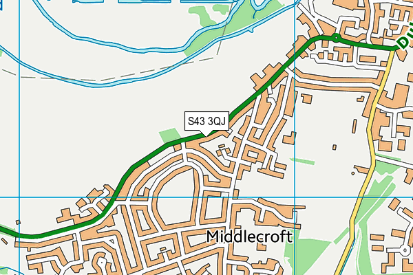 S43 3QJ map - OS VectorMap District (Ordnance Survey)