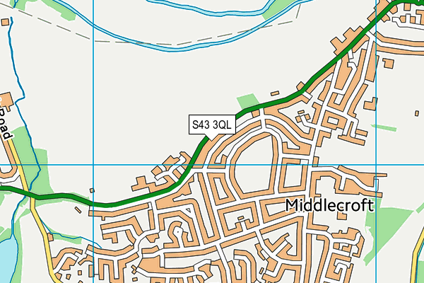 S43 3QL map - OS VectorMap District (Ordnance Survey)