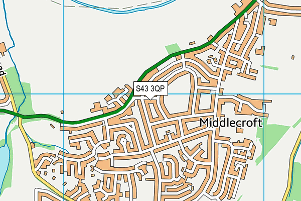 S43 3QP map - OS VectorMap District (Ordnance Survey)