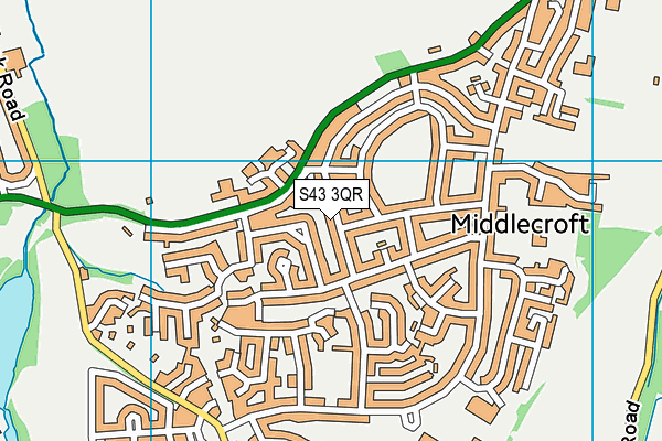 S43 3QR map - OS VectorMap District (Ordnance Survey)