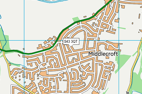 S43 3QT map - OS VectorMap District (Ordnance Survey)