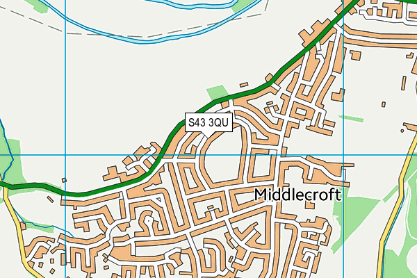 S43 3QU map - OS VectorMap District (Ordnance Survey)