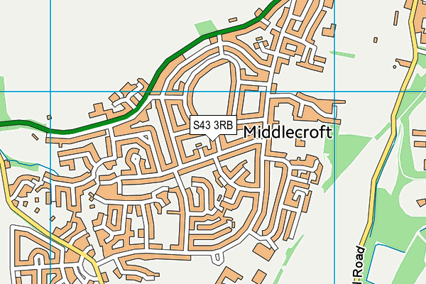 S43 3RB map - OS VectorMap District (Ordnance Survey)