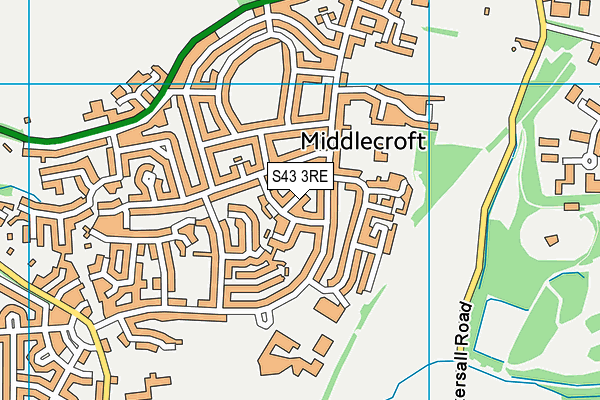 S43 3RE map - OS VectorMap District (Ordnance Survey)