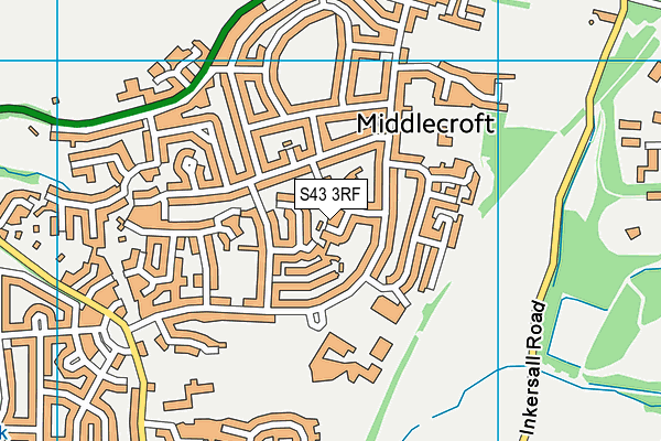 S43 3RF map - OS VectorMap District (Ordnance Survey)