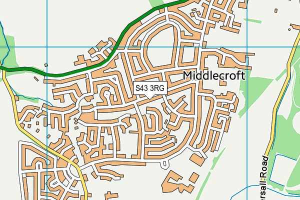 S43 3RG map - OS VectorMap District (Ordnance Survey)