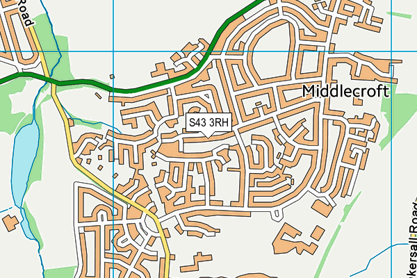S43 3RH map - OS VectorMap District (Ordnance Survey)