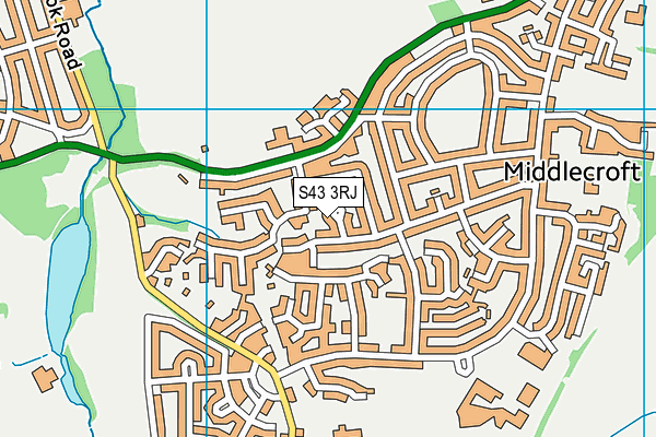 S43 3RJ map - OS VectorMap District (Ordnance Survey)