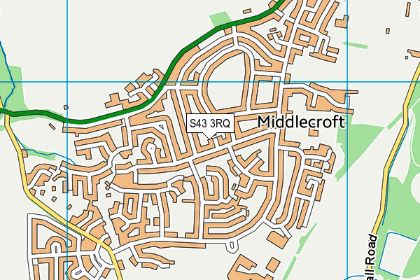 S43 3RQ map - OS VectorMap District (Ordnance Survey)