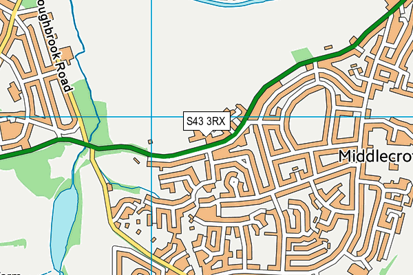S43 3RX map - OS VectorMap District (Ordnance Survey)