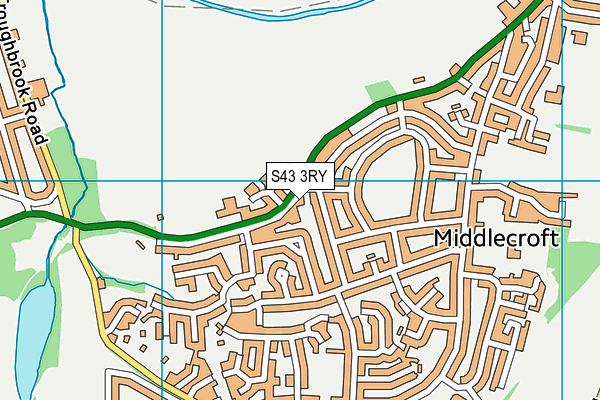 S43 3RY map - OS VectorMap District (Ordnance Survey)