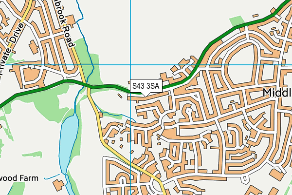 S43 3SA map - OS VectorMap District (Ordnance Survey)