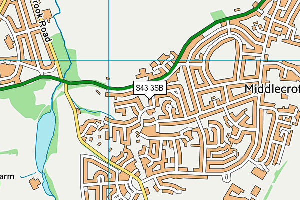 S43 3SB map - OS VectorMap District (Ordnance Survey)