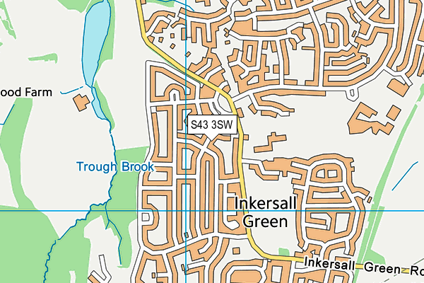 S43 3SW map - OS VectorMap District (Ordnance Survey)