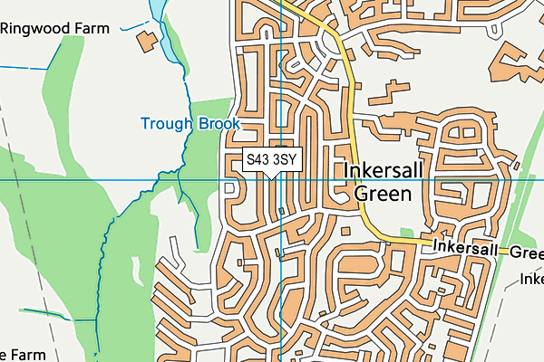 S43 3SY map - OS VectorMap District (Ordnance Survey)