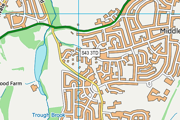 S43 3TD map - OS VectorMap District (Ordnance Survey)