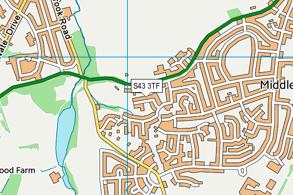 S43 3TF map - OS VectorMap District (Ordnance Survey)