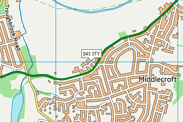 S43 3TY map - OS VectorMap District (Ordnance Survey)