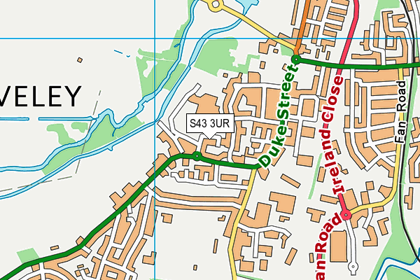 S43 3UR map - OS VectorMap District (Ordnance Survey)