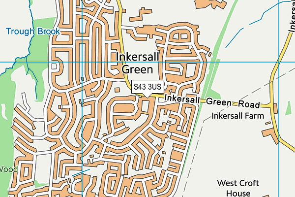 S43 3US map - OS VectorMap District (Ordnance Survey)