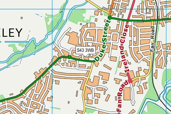 S43 3WB map - OS VectorMap District (Ordnance Survey)
