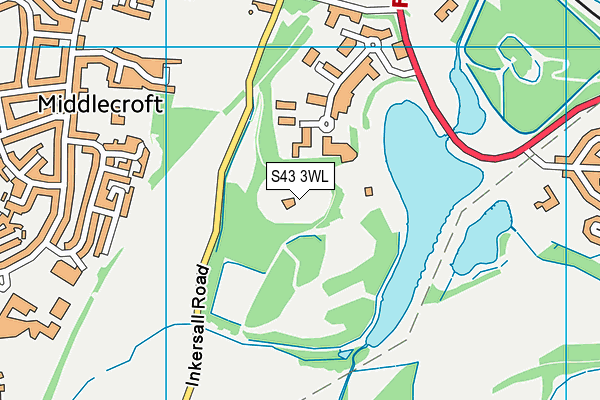 S43 3WL map - OS VectorMap District (Ordnance Survey)