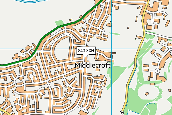 S43 3XH map - OS VectorMap District (Ordnance Survey)