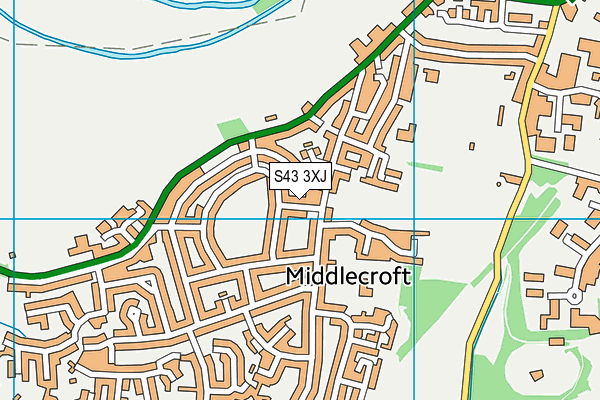 S43 3XJ map - OS VectorMap District (Ordnance Survey)