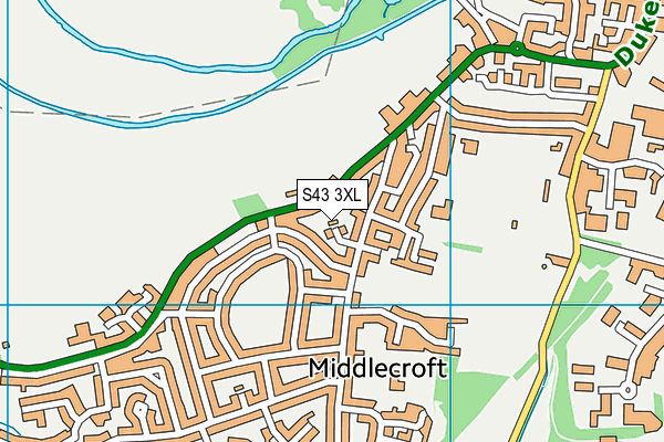 S43 3XL map - OS VectorMap District (Ordnance Survey)