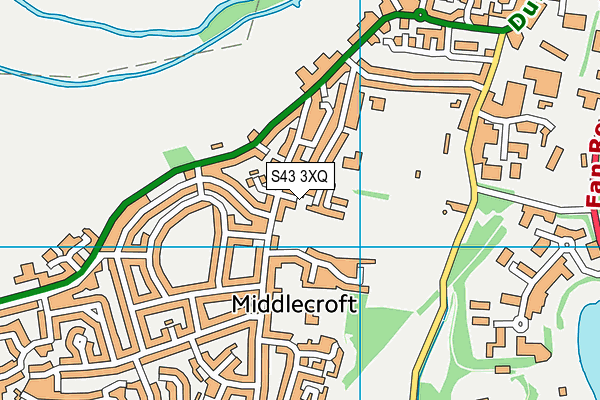 S43 3XQ map - OS VectorMap District (Ordnance Survey)