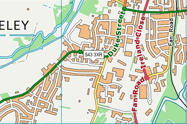 The Healthy Living Centre map (S43 3XR) - OS VectorMap District (Ordnance Survey)