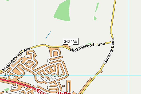 S43 4AE map - OS VectorMap District (Ordnance Survey)