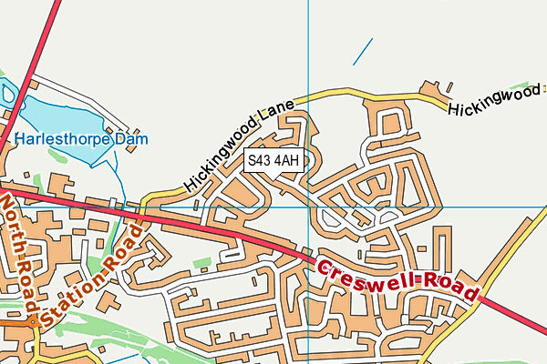 S43 4AH map - OS VectorMap District (Ordnance Survey)