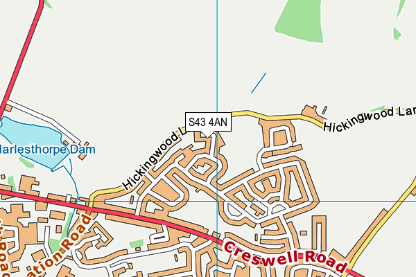 S43 4AN map - OS VectorMap District (Ordnance Survey)