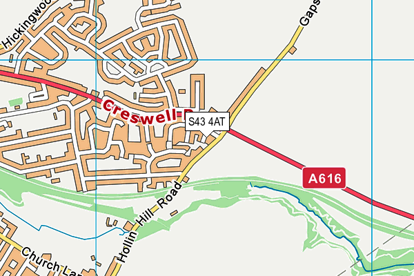 S43 4AT map - OS VectorMap District (Ordnance Survey)