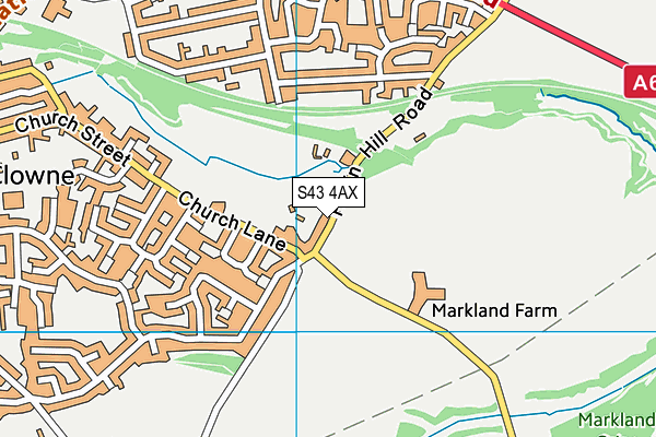 S43 4AX map - OS VectorMap District (Ordnance Survey)