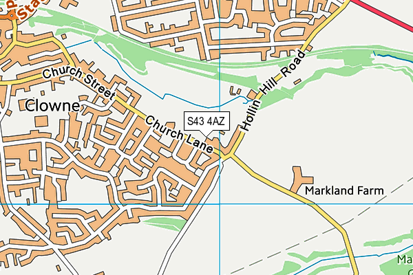 S43 4AZ map - OS VectorMap District (Ordnance Survey)