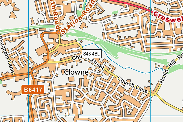 S43 4BL map - OS VectorMap District (Ordnance Survey)