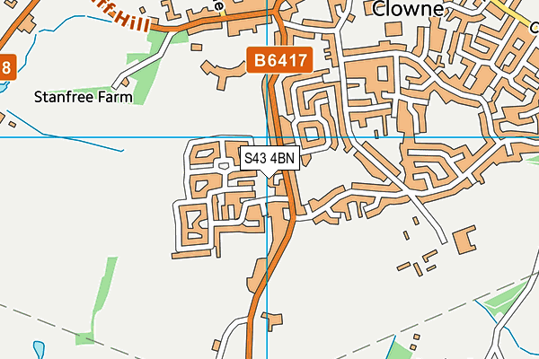S43 4BN map - OS VectorMap District (Ordnance Survey)